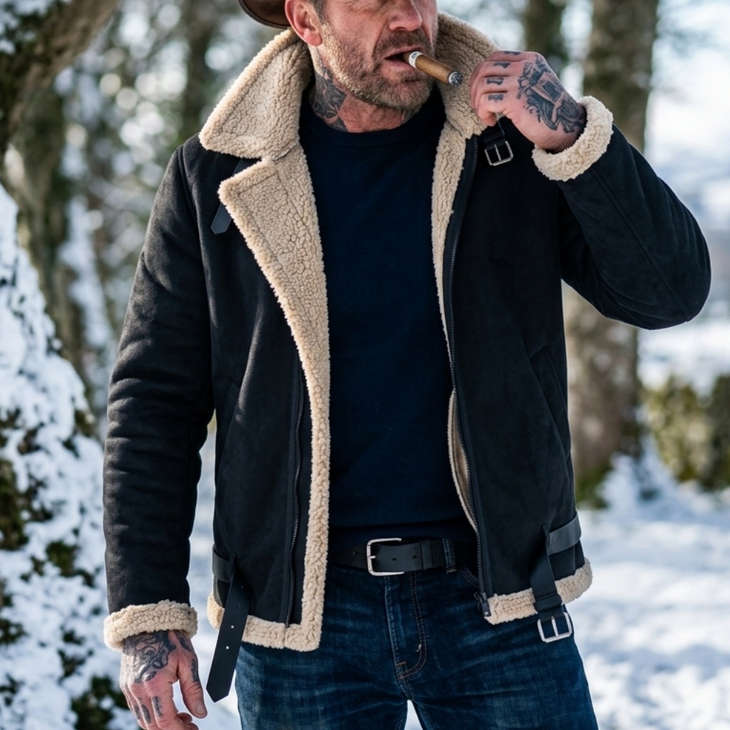 Hunting Outdoor Jacket - Мужская зимняя куртка из искусственной замши